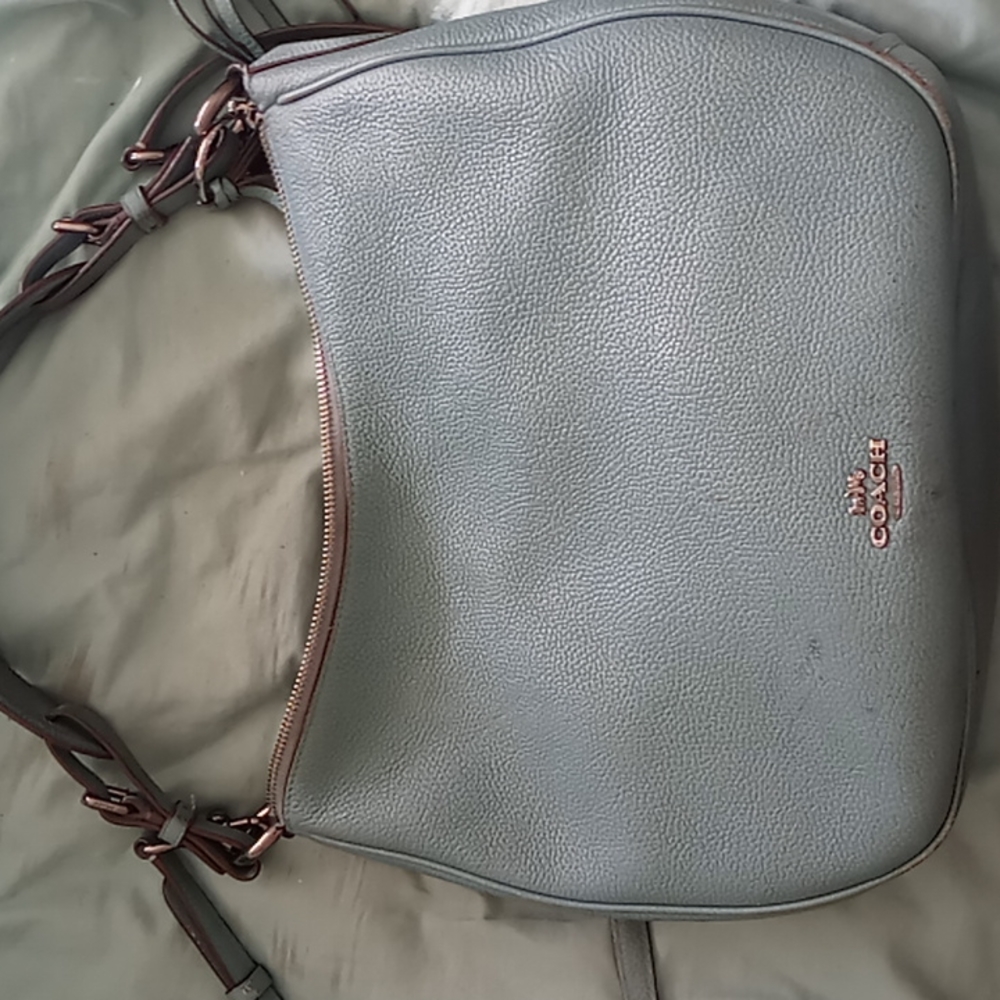 Coach turquoise hand bag